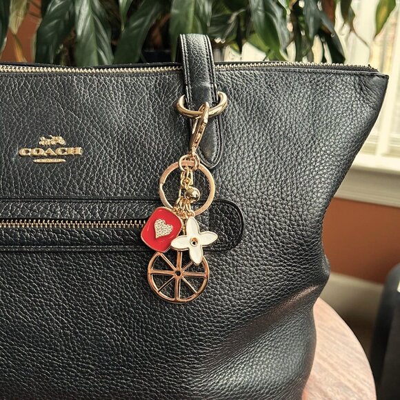 New GOLD WHEEL Bag Charm Red ☸ - Picture 3 of 8